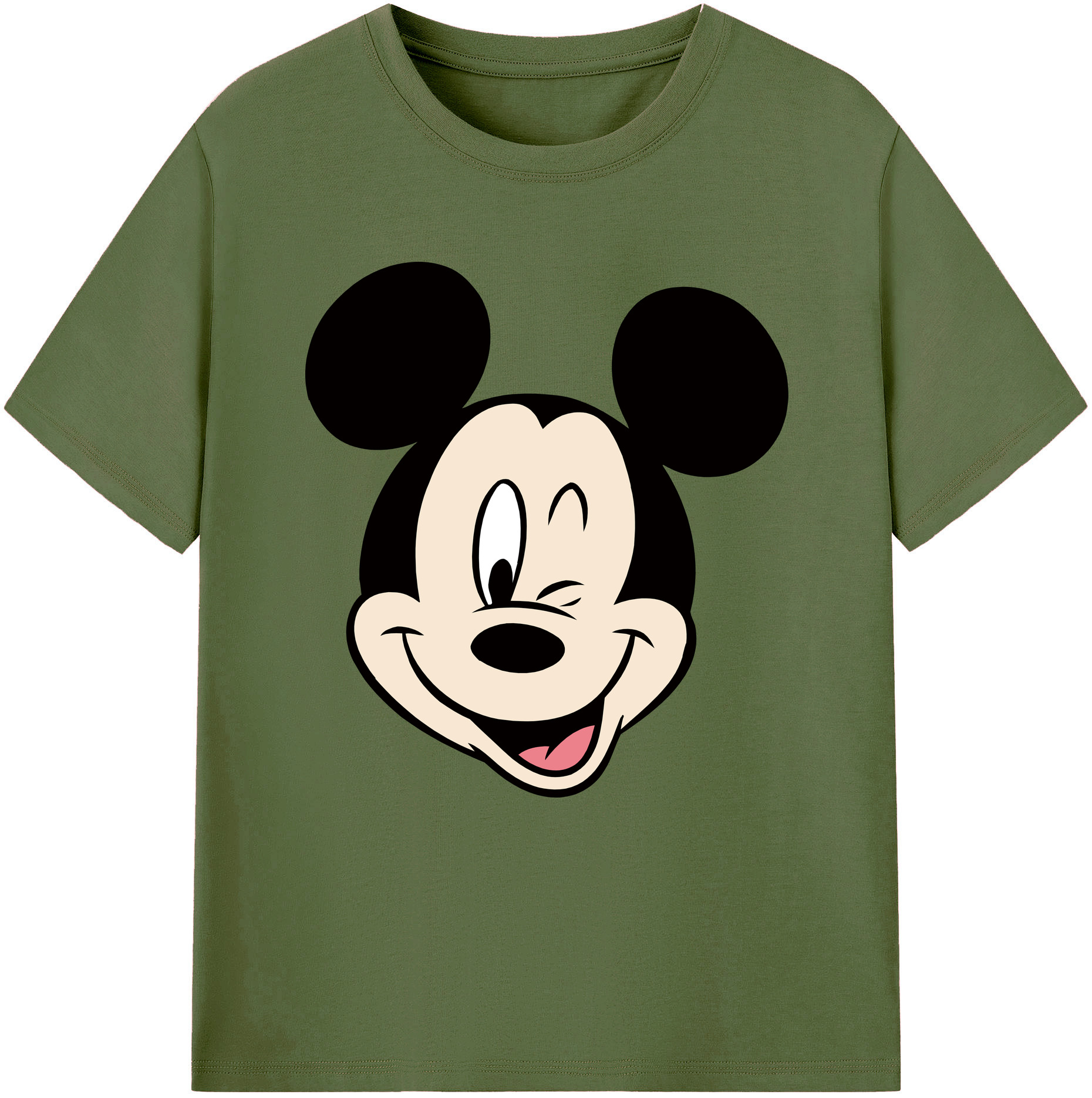 （画像用） ミッキーマウス Mickey Mouse 綿100％半袖Tシャツ（フロントプリント）